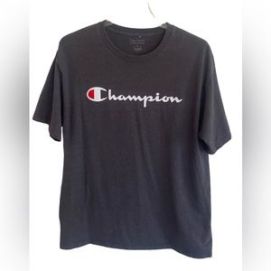 Champion Mens Logo T-Shirt Dark Gray Size L